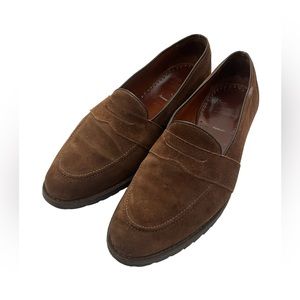 Allen Edmonds Juneau Brogue Brown Suede Penny Loafer - Men’s Size 10D